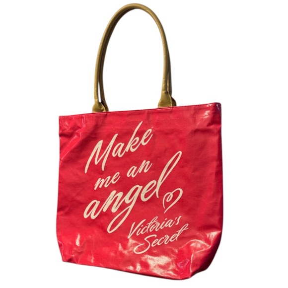 Victoria's Secret Handbags - Victoria's Secret Make Me An Angel Vinyl Pink Weekender Tote Bag
